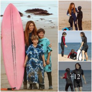 Shakira Radiates Happiness in Wetsuit during a Beach Day with Her Sons