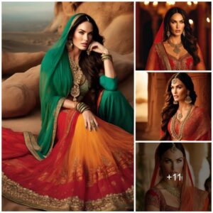 Cinematic Beauty in Traditional Threads: Megan Fox Radiates in Indian Attire.