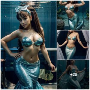 Ariaпa Graпde iп a mermaid costυme