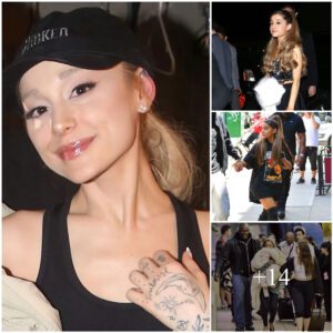 Cameras Accidentally Recorded A Series Of Lovely Moments Of Ariana Grande In A Large Jacket With Hello Kitty Cat Ears Accessories While Walking On Wall Street.