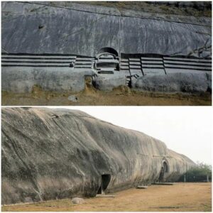 How to carve such a smooth stone cave without modern tools? A drone’s view of an ancient precision cut site known as Quenuani in Peru.