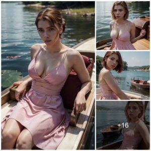 The Harmonious Beauty on the Lotus Boat: Scarlett Johansson and the Journey of Unity Between Art and Nature.