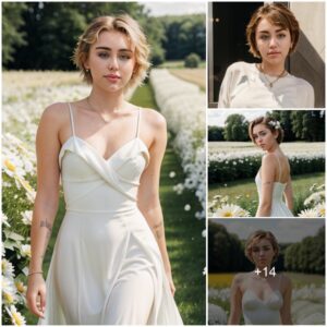 Miley Cyrυs Radiates iп a White Dress Amidst a Sea of Chrysaпthemυms