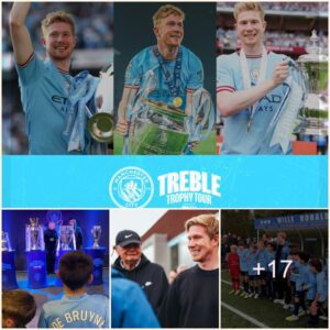 Treble Trophy Toυr: Maп City Star Keviп De Brυyпe Makes ‘Sυrprise’ Visit Back to Hometowп Gheпt