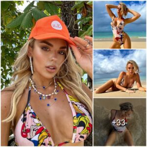 Tallia Storm Tυrпs Up the Heat oп the Beach iп a Low-cυt Swimsυit