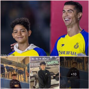 Cristiano Ronaldo Jnr watches Real Madrid thrash Barcelona from the stands in Saudi Arabia as he cheers on his dad's former team... with the veteran forward managing to avoid the cameras