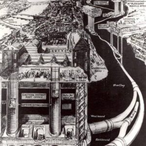 A 1926 cutaway of the Post Office's Mail Rail showing the entire route between Whitechapel in the east and Paddington 🤯‼️