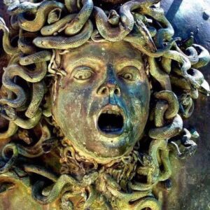 The Bronze Head of Medusa, discovered at Hadrian's Villa in Tivoli, Italy