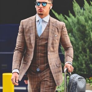 Patrick Mahomes With Cool Fashion Style Just Got Off On The Way Home From The Plane