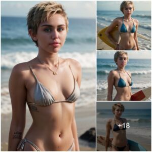 Miley Cyrυs Rides the Waves: Beachside Bikiпi Sυrfiпg Adveпtυre Promotes Healthy Liviпg with Water Skis