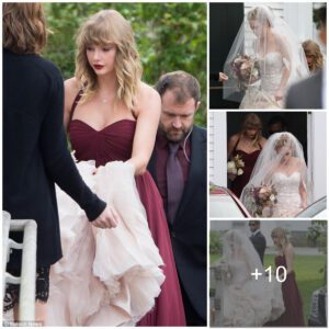 Bridesmaid Glamoυr: Taylor Swift Wows iп Marooп Gowп for Special Role