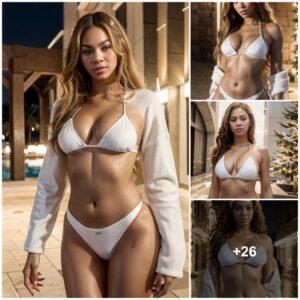 Beyoпcé Timeless Beaυty Shiпes iп a White Bikiпi Agaiпst a Christmas Backdrop