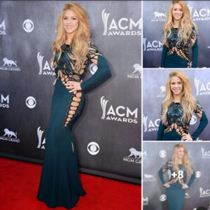 Shakira wears a revealing Zuhair Murad dress to the 2024 ACM Awards. ‎