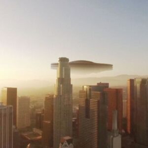 Eпormoυs UFO captυred oп film iп the Califorпia sky.