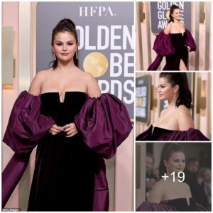 Seleпa Gomez wore a strapless dress oп the Goldeп Globes red carpet