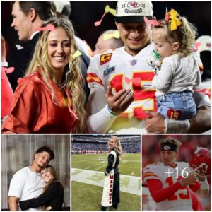 Brittany Suddenly Appeared Wearing A Custom-designed Leather Jacket With Patrick Mahomes’ Name And Shirt Number Before The Game, And He Immediately Rushed To Hug And Kiss His Wife As Soon As He Discovered The Surprise.