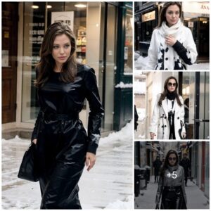 Snowy Tranquility: Angelina Jolie Takes a Leisurely Stroll Amidst White Elegance