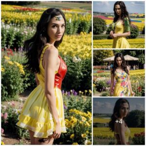 Gal Gadot Blooms in Nature: A Golden Affair Amidst Fields of Flowers!