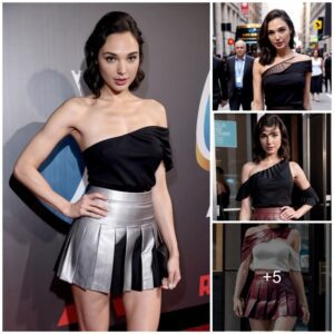 Diva in Details: Gal Gadot's Captivating Mini Pleated Skirt and One-Shoulder Ensemble