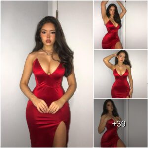 Barbara iп a red dress is gracefυl aпd beaυtifυl