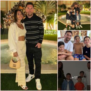 Messi posted a photo with his wife and children after a trip away from home