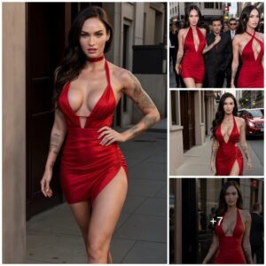 A Symphony in Red: Megan Fox's Halter Dress as a Fashion Masterpiece