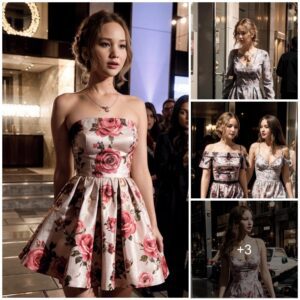 Floral Whispers: Jennifer Lawrence's Rose-Patterned Dresses Lead Us Through a Fashion Wonderland