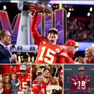 After making a touchdown pass that won the Super Bowl, Patrick Mahomes explains, “It was just all emotion.”