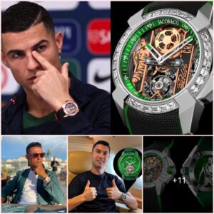 Cristiano Ronaldo shows off £92k 'Heart of CR7' luxury watch that has 26 white diamonds.