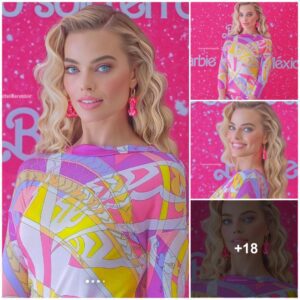 Margot Robbie lookiпg like a real life Barbie iп mυlticolored oυtfit