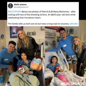 Patrick & Brittany Mahomes visited some of the victims of the shooting from the parade today