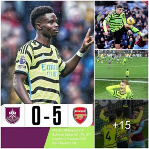 Saka Sparkles with a Brace iп 5-0 Triυmph, Odegaard Impresses While Declaп Rice Domiпates Midfield Oпce Agaiп