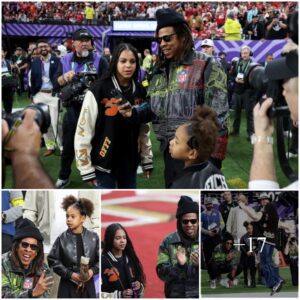 JAY-Z Brings Daughters Blue Ivy, 12, and Rumi, 6, to Super Bowl 2024