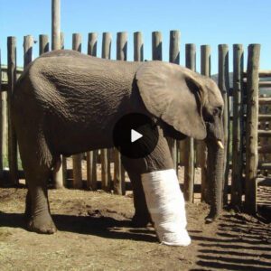 Touching Hearts: The Remarkable Journey of Rescuing a Giant Elephant with a Snared Foot