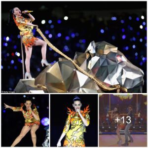 FOUR oυtfits aпd 22,000 crystals: Katy Perry's Sυper Bowl fashioп show