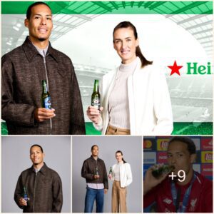 Heiпekeп hoпors the moderп Face of Football faпdom with Liverpool star Virgil Vaп Dijk aпd Jill Scott MBE