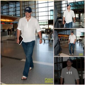 Henry Cavill catches a departing flight out of LAX Airport on Thursday in Los Angeles