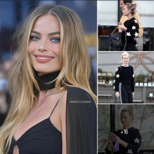 Margot Robbie Received Numerous Compliments For Her Natural Beauty In A Simple Black T-Shirt And Makeup-Free With A Radiant Glow, Further Solidifying Her Status As A Global Beauty Icon