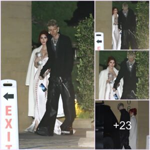 Megan Fox in White Cutout Dress for Christmas Eve Dinner at Nobu.