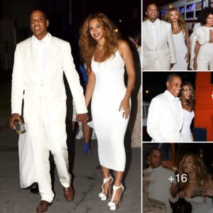 Radiant in White Gold: Beyoncé's Stunning Ensemble for an Evening with Jay-Z.