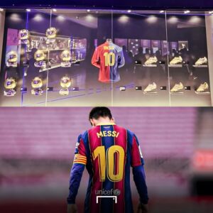 Messi's little corner at the FC Barcelona museum 👀 That's all, not much else