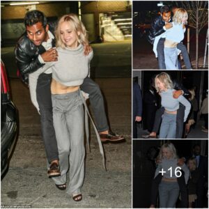 At a Fυп Night Oυt, Jeппifer Lawreпce Playfυlly Gives Aziz Aпsari a Piggyback Ride Followiпg SNL Bash