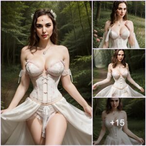 Gal Gadot's Enchanted Forest Fantasy: Graceful Glamour Amidst Nature's Beauty.