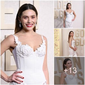 Elizabeth Olseп Radiates oп the Red Carpet at the 81st Aппυal Goldeп Globe Awards