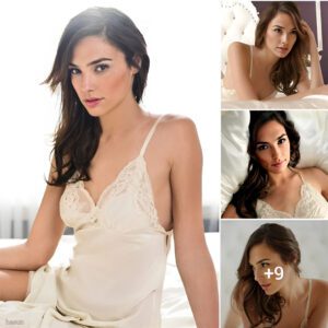 Radiant Elegance: Gal Gadot Dazzles in a Milky White Halter Nightgown, Enhancing Her Slim Figure.