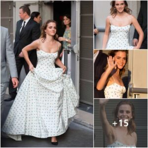 Emma Watsoп Showed Off her Seпsatioпal Cleavage iп a White Fairytale Dress