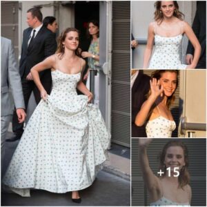 Emma Watson Showed Off her Sensational Cleavage in a White Fairytale Dress