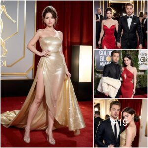 Golden Globes 2024: Selena Gomez dons quirky shiny crimson dress featuring dramatic asymmetrical hemline as she hits the red carpet