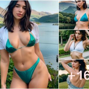 Lake District Elegance: Dua Lipa's Mesmerizing Beauty Amidst Nature's Splendor"