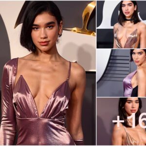 Seductive Elegance: Dua Lipa Stuns in Bold Deep-V Neckline Gown at Oscar Event